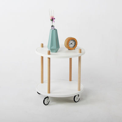 Tavolo laterale ripiegabile a doppio scaffale moderno con carrello di stoccaggio a colori personalizzato