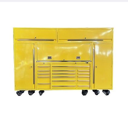 Gabinetto di garage personalizzabile con lastra e maniglie di acciaio laminato a freddo