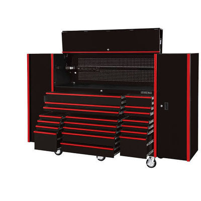 In polvere rivestimento finitura cassetto utensili banco di lavoro con serratura sicura chiave e scatole utensili