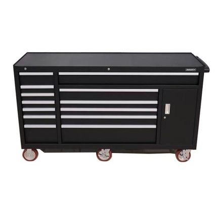 In polvere rivestimento finitura cassetto utensili banco di lavoro con serratura sicura chiave e scatole utensili
