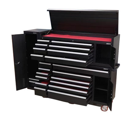 In polvere rivestimento finitura cassetto utensili banco di lavoro con serratura sicura chiave e scatole utensili