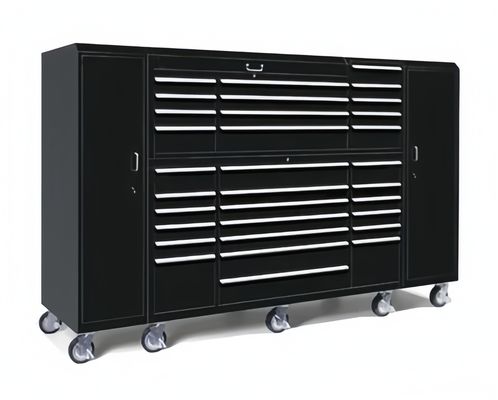 Acceptabile OEM ODM Scatola di attrezzi rotanti blu nero con carrello e grandi armadi per attrezzi metallici
