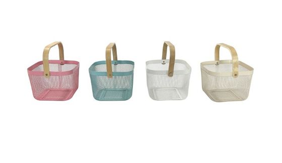 Soluzione di stoccaggio di design moderno con rete rivestita in polvere Cesto di frutta per lo stoccaggio domestico