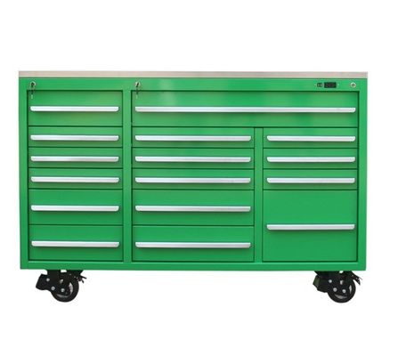 Gabinetto di deposito in acciaio per stazioni di lavoro con tappeto di cassetto opzionale e rivestimento in polvere