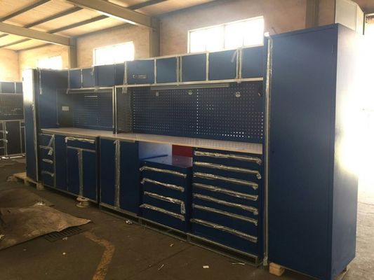 Stazione di lavoro di garage Armadio di stoccaggio di metallo a rotoli con cassetti e attrezzi di ricambio per lo stoccaggio