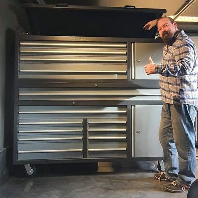Garage Organizzazione Armadio utensili in acciaio laminato a freddo con carrello in argento