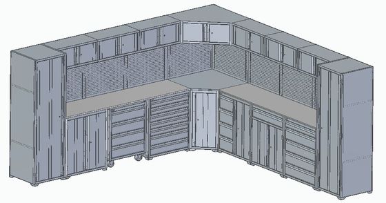 Dispositivo di garage grande e nero a forma di L