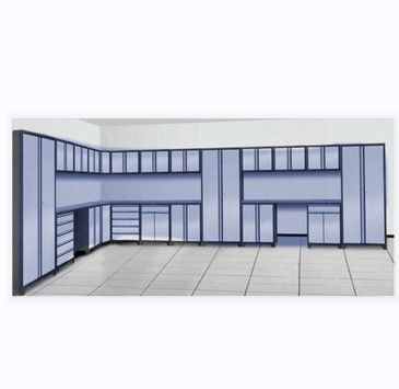 Dispositivo di garage grande e nero a forma di L