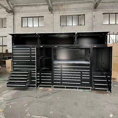 Conti di lavoro in acciaio inossidabile e legno Multi cassettiere opzionali cassetto utensili per garage metallici