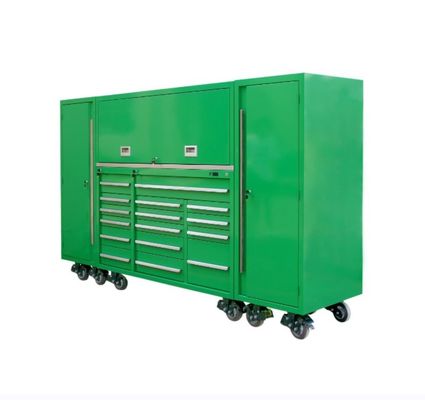 Garage Workshop Marrone 96 pollici 16 cassetto Armadio di attrezzi a rotolamento con armadietto laterale e cassa