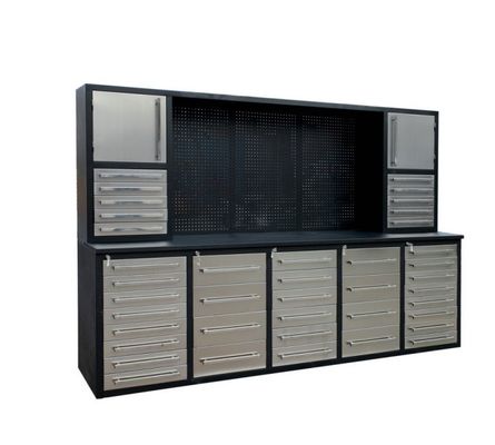 1.0mm 1.2mm 1.5mm Garage Metal Tool Cabinet LS-2850-40 Top Modern con maniglie opzionali