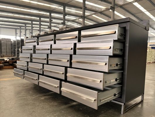 1.0mm 1.2mm 1.5mm Garage Metal Tool Cabinet LS-2850-40 Top Modern con maniglie opzionali