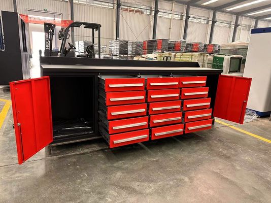 Apparecchiatura in acciaio laminato a freddo da 15 cassetti per l'organizzazione di laboratori in garage di riparazione auto