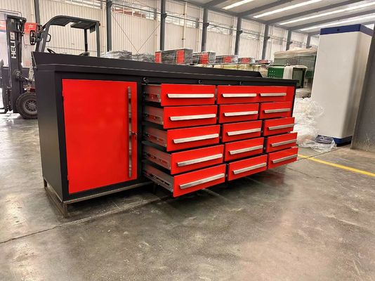 Apparecchiatura in acciaio laminato a freddo da 15 cassetti per l'organizzazione di laboratori in garage di riparazione auto