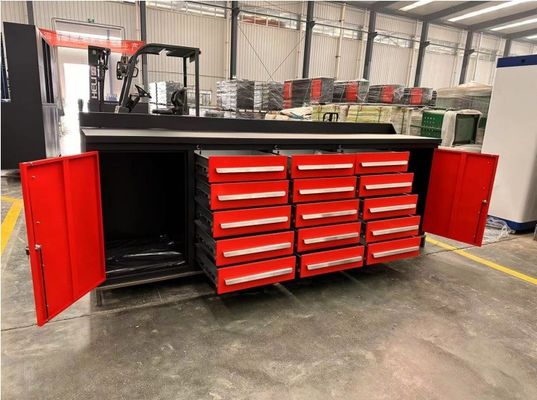 Stazione di lavoro di garage Armadio utensili metallici Deposito Banchetto di lavoro in acciaio laminato a freddo per garage