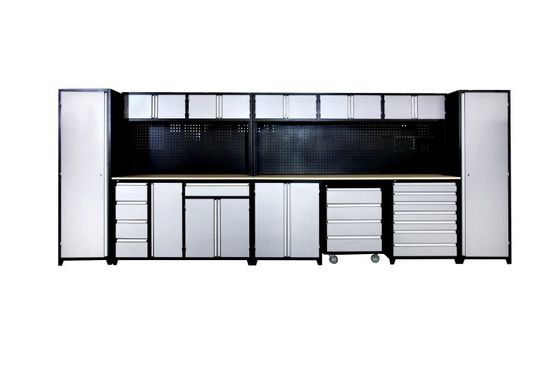 Armadi di garage Armadi per attrezzi di stoccaggio con finitura rivestita in polvere e tappetino opzionale per cassetti