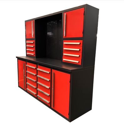 Funzione di stoccaggio Armadio utensili di riparazione auto pesante marrone con 18 cassetti e 4 porte