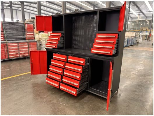 Funzione di stoccaggio Armadio utensili di riparazione auto pesante marrone con 18 cassetti e 4 porte