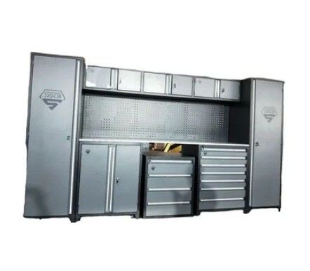 Armadio utensili da garage cassetto banco di lavoro armadio in acciaio laminato a freddo d' argento con ruote