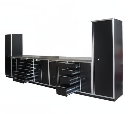 Cassa utensili professionale su ruote Gabinetto garage con rivestimento in polvere di acciaio e manico