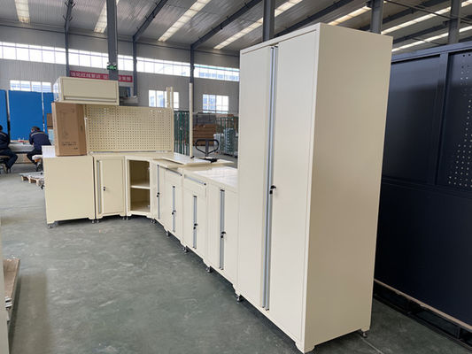 Cassa utensili professionale su ruote Gabinetto garage con rivestimento in polvere di acciaio e manico