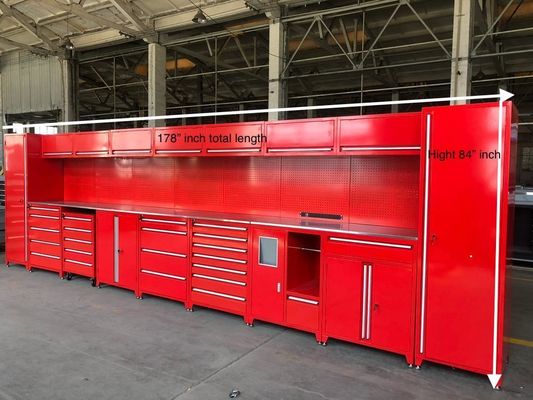 Cassa utensili professionale su ruote Gabinetto garage con rivestimento in polvere di acciaio e manico