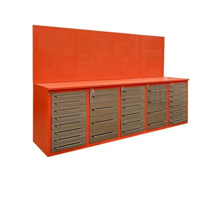 Armadio di garage, supporto personalizzato per scatole per utensili in acciaio e grandi cassetti degli utensili