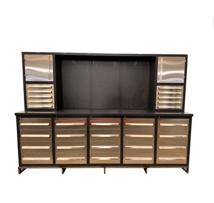 Scaffale di lavoro rivestita in polvere di acciaio laminato a freddo con cassetta utensili e cassetti per utensili di metallo personalizzati