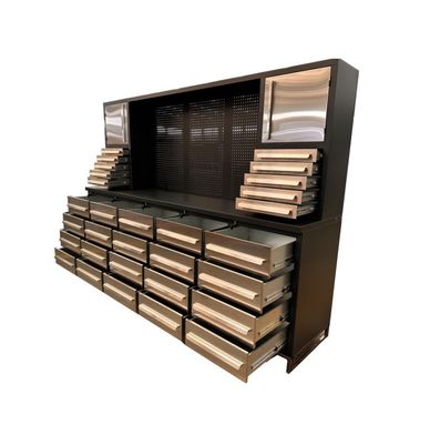 Scaffale di lavoro rivestita in polvere di acciaio laminato a freddo con cassetta utensili e cassetti per utensili di metallo personalizzati