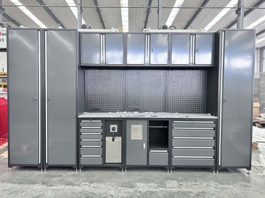 Tavolo da lavoro combinato con cassetti e armadietto per attrezzi 45 pollici