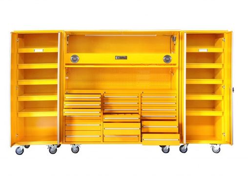 Casella di stoccaggio di attrezzi da garage in acciaio laminato a freddo con organizzatori e armadi professionali