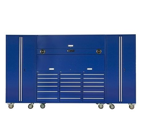Casella di stoccaggio di attrezzi da garage in acciaio laminato a freddo con organizzatori e armadi professionali