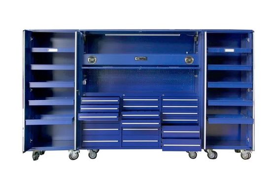 Casella di stoccaggio di attrezzi da garage in acciaio laminato a freddo con organizzatori e armadi professionali