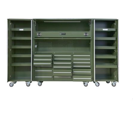 Casella di stoccaggio di attrezzi da garage in acciaio laminato a freddo con organizzatori e armadi professionali