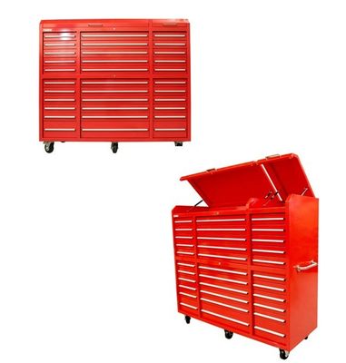 Cassa utensili da garage con ruote pesanti e materiale in acciaio laminato a freddo